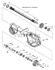 Troy-Bilt 6411 - Troy-Bilt Econo-Horse Rear-Tine Tiller (SN: E0008844 - E0032773) MAIN DRIVE SHAFT &amp; GEAR ASSEMBLY