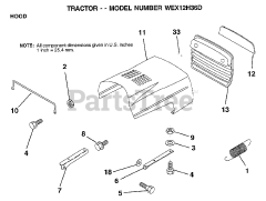 Weed Eater WEX 12H36 D - Weed Eater Lawn Tractor HOOD