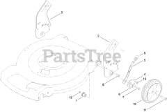 Toro 20330 C - Toro 22" Recycler Walk-Behind Mower (SN: 310000001 - 310999999) (2010) Rear Wheel and Height-of-Cut Assembly