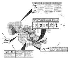 Gravely 815015 - Gravely ZT Three-Bucket Bagger (SN: 000101 & Above) Safety Decals
