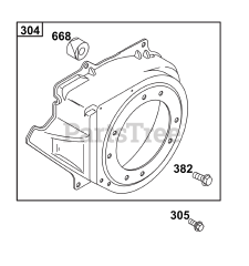 Briggs & Stratton 117432-0624-B1 - Briggs & Stratton Horizontal Engine Blower Housing Group