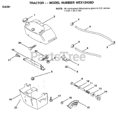 Weed Eater WEX 12H36 D - Weed Eater Lawn Tractor DASH