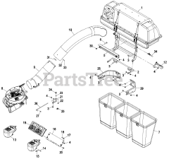 Exmark LZUV2B - Exmark Ultra Vac Twin Bagger for Lazer Z Mower (SN: 000850000 - 000919999) (2010) LZUV3B Assembly