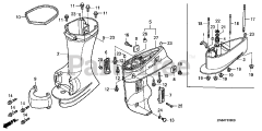 Honda BFP8 D2 XRA (BAAJ) - Honda Outboard Engine, Made in Japan (SN: BAAJ-1100001 - BAAJ-9999999) GEAR CASE + EXTENSION CASE
