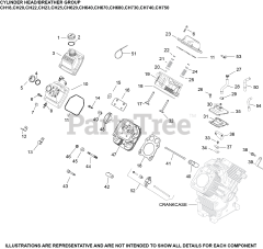 Kohler CH730-3232 - Kohler Command PRO Engine, Made for Gillette Mfg., 23.5hp, 17.5kW Cylinder Head/ Breather Group 4-24-9 CH18-750