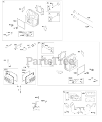 Briggs & Stratton 44T977-0013-G1 - Briggs & Stratton Vertical Engine Cylinder Head, Rocker Arm Cover, Intake Manifold