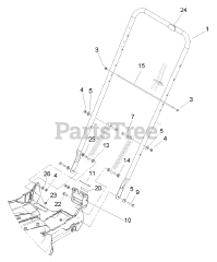 Exmark M216KASPC - Exmark 21" Metro Self-Propelled Walk-Behind Mower, 6hp Kawasaki (SN: 440000 - 509999) (2004) Handle Assembly