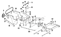 Cub Cadet QA36 A (QA42 A) - Cub Cadet Snow Thrower Attachment Main Belt Drive Gear Box Mounting Plates &amp; Lifting Linkage