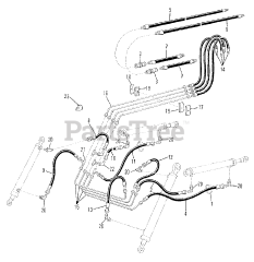 Simplicity 2096100 - Simplicity Model 430 Loader Hydraulic Lines - Cylinders &amp; Control Vavle Group (3482I38)