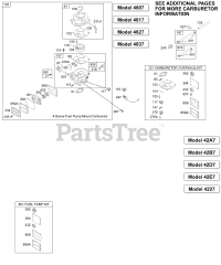 Briggs & Stratton 461707-0143-E2 - Briggs & Stratton Vertical Engine Carburetor 1, Kit/Gasket Sets - Carburetor 1, Kit/Gasket Sets - Fuel Pump 1