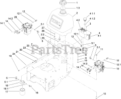 Toro 30499 - Toro 52" Walk-Behind Mower, Floating Deck, Split Lever, Hydro Drive (SN: 280001001 - 280001100) (2008) FUEL SYSTEM, HYDRAULIC PUMP AND FILTER ASSEMBLY