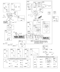 Briggs & Stratton 31G777-0290-E2 - Briggs & Stratton Vertical Engine Carburetor - Walbro &amp; Nikki, Fuel Supply, Kit-Carburetor Overhaul Walbro &amp; Nikki