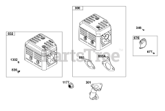 Briggs & Stratton 25T237-0453-H5 - Briggs & Stratton Horizontal Engine Exhaust Group