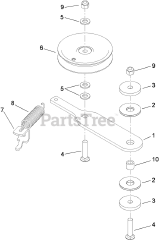 Toro 79558 - Toro 48" GrandStand Stand-On Mower (SN: 290003001 - 290999999) (2009) Spring Idler Assembly No. 117-0445
