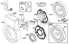 Briggs & Stratton 195432-1002-05 - Briggs & Stratton Horizontal Engine Blower Hsg,Flywheels,Screens