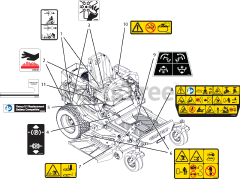 Gravely 915262 (ZT XL 42) - Gravely 42" Zero-Turn Mower, 21.5hp Kawasaki FR (SN: 030000 - 059999) Decals - Safety