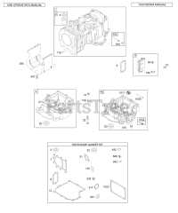 Briggs & Stratton 313707-0126-E1 - Briggs & Stratton Vertical Engine Crankcase Cover/Sump, Cylinder, Kit/Gasket Sets - Engine