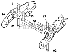 Murray 620000x30NB - Murray 20" Snow Thrower (2003) Frame Assembly