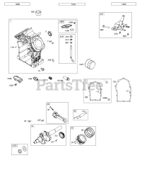 Briggs & Stratton 541477-1118-B1 - Briggs & Stratton Horizontal Engine Cylinder, Piston/Rings/Connecting Rod, Crankshaft