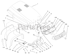 Toro 73470 (518 xi) - Toro Garden Tractor (SN: 089000001 - 089999999) (1998) Hood Headlight Assembly