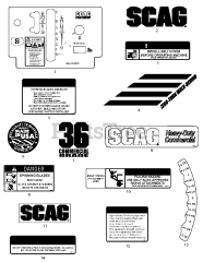 Scag SWZT36-481FS - Scag 36" Walk-Behind Mower, Kawasaki 481FS (SN: J3400001 - J3499999)
