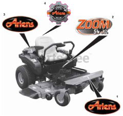 Ariens 915165 - Ariens Zoom XL 48" Zero-Turn Mower, 24hp Kawasaki (SN: 000101 - 009999) Decals Style
