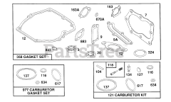 Briggs & Stratton 124802-3421-01 - Briggs & Stratton Vertical Engine Gasket Sets