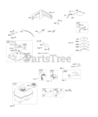 Briggs & Stratton 127432-0160-E2 - Briggs & Stratton Horizontal Engine Controls, Fuel Tank, Governor Spring, Ignition