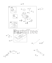 Briggs & Stratton 10S902-0554-B1 - Briggs & Stratton Vertical Engine Carburetor, Controls, Fuel Supply, Governor Spring