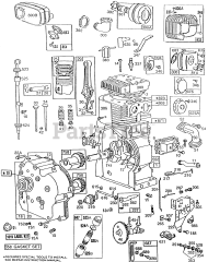 Briggs & Stratton 254422-0344-01 - Briggs & Stratton Horizontal Engine Cylinder,Mufflers,Piston Grp