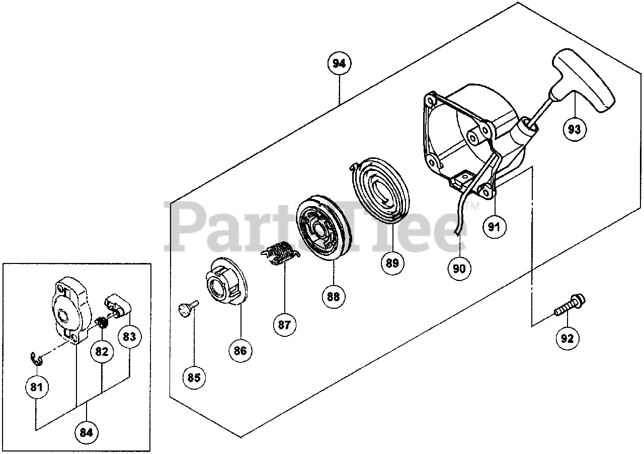Tanaka TBC240PFCS Tanaka String Trimmer Starter Parts Lookup with