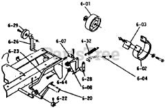 Toro 1-0300 - Toro Raider 10 Lawn Tractor (1971) Brake/clutch Linkage (plate 6.2)