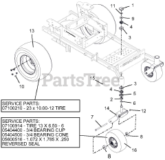 Gravely 991303 (Pro-Turn 148) - Gravely Pro-Turn 48" Zero-Turn Mower, Side Discharge (SN: 030000 & Above) Casters And Tires - 48" - SN 040000 And Up