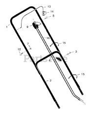Briggs & Stratton 22277x199B - Briggs & Stratton 22" Walk-Behind Mower (1997) (AAFES) Handle Assembly