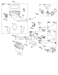 Briggs & Stratton 49E877-0011-G1 - Briggs & Stratton Vertical Engine Throttle Body, and Fuel Supply Group