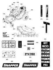 Snapper ZTX 350 (ZT 2352) (2691410-02) - Snapper 52"/132cm Zero-Turn Mower, 23hp