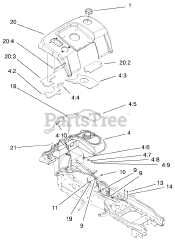 Toro 73471 (518 xi) - Toro Garden Tractor (SN: 000000001 - 000999999) (2000) Fender Fuel System Assembly