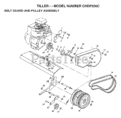 Poulan CHD F550 C - Poulan Front-Tine Tiller (1998) BELT GUARD AND PULLEY ASSY
