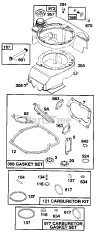 Cub Cadet 148 N (125-148N100) - Cub Cadet Walk-Behind Mower Engine (1995) Fuel Tank, Housing And Gaskets