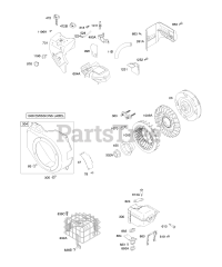Briggs & Stratton 12E312-0100-E1 - Briggs & Stratton Horizontal Engine Blower Housing/Shrouds, Exhaust System, Flywheel