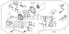 Honda BF175 AK1 XA (BAJJ) - Honda Marine Engine, Made in Japan (SN: BAJJ-1300001 - BAJJ-9999999) REMOTE CONTROL (FLUSH MOUNT TYPE) (L.)