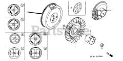 Honda GX340 K1 QXC9/A (GC05) - Honda Engine, Made in Japan (SN: GC05-3600001 - GC05-9999999) FLYWHEEL