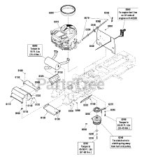 Massey Ferguson 2622 (2690971-02) - Massey Ferguson 44" Lawn Tractor, 22hp Engine Group - 22 Gross HP Briggs &amp; Stratton