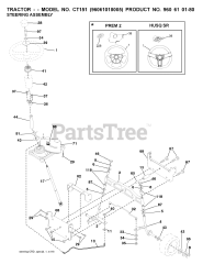 Husqvarna CT 151 (960610180-05) - Husqvarna Lawn Tractor (2007-10) STEERING