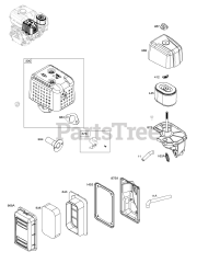 Briggs & Stratton 13U232-0016-01 - Briggs & Stratton Horizontal Engine Air Cleaner, Exhaust System
