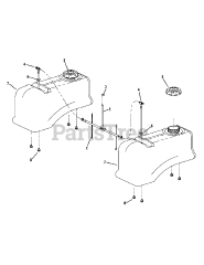 Cub Cadet S7237-KW (53CI8DU8050) - Cub Cadet 72" Tank S Zero-Turn Mower, 37hp Kawasaki Fuel Tank Assembly