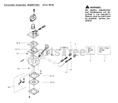 Weed Eater TE 400 LE - Weed Eater String Trimmer, Type 2 Carburetor Assembly (C1U-W10) P/N 530071443