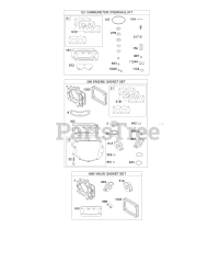 Briggs & Stratton 40R877-0009-B1 - Briggs & Stratton Vertical Engine Engine/Valve Gasket Set, Carburetor Overhaul Kit