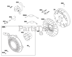 Briggs & Stratton 150202-0231-H8 - Briggs & Stratton Horizontal Engine Flywheel, Ignition and Starter Group