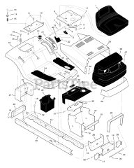 Briggs & Stratton 405011x92B - Briggs & Stratton 40" Lawn Tractor (2005) Chassis &amp; Hood